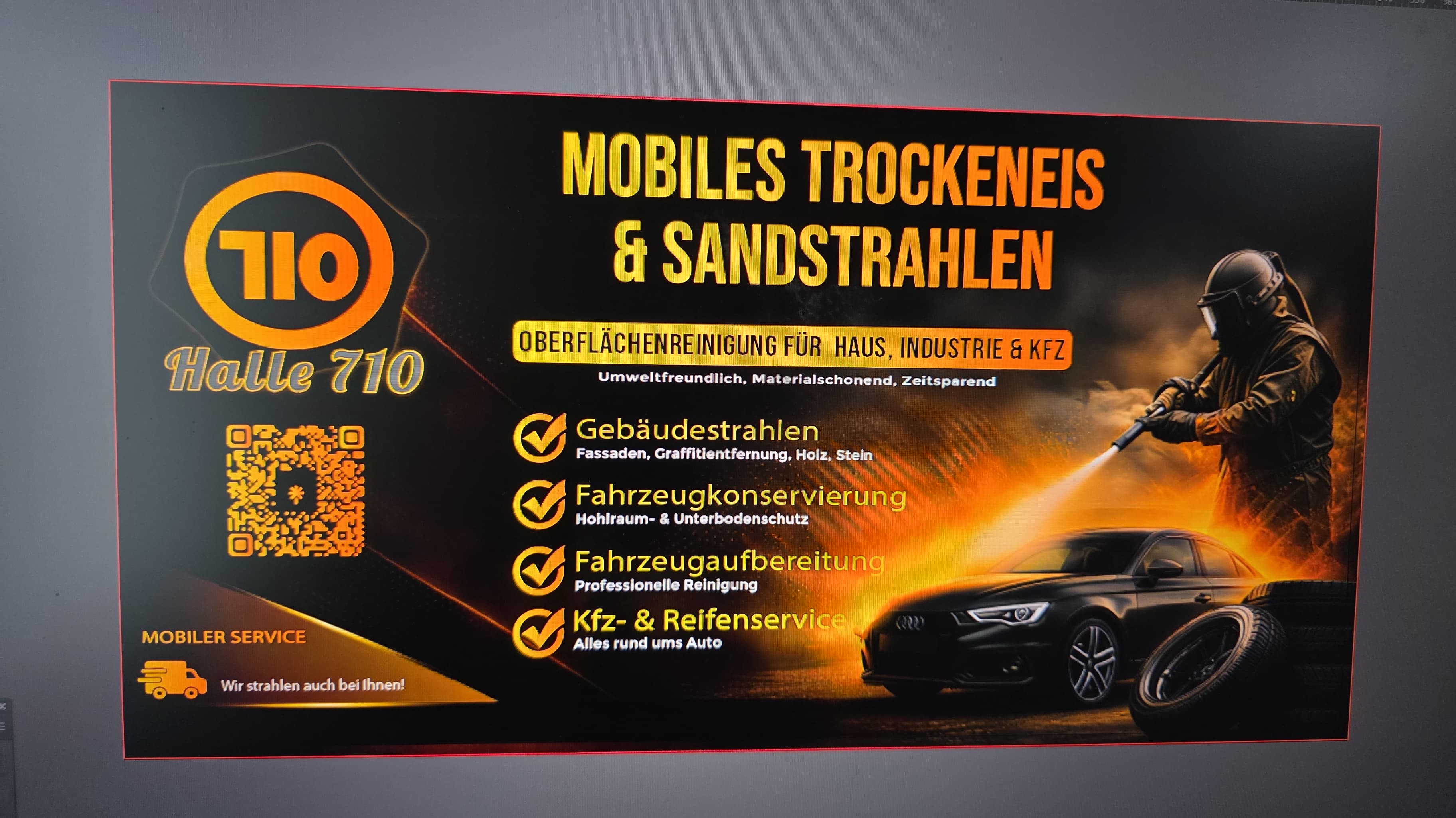 Halle710 Design mit mobilem Trockeneis- und Sandstrahlservice